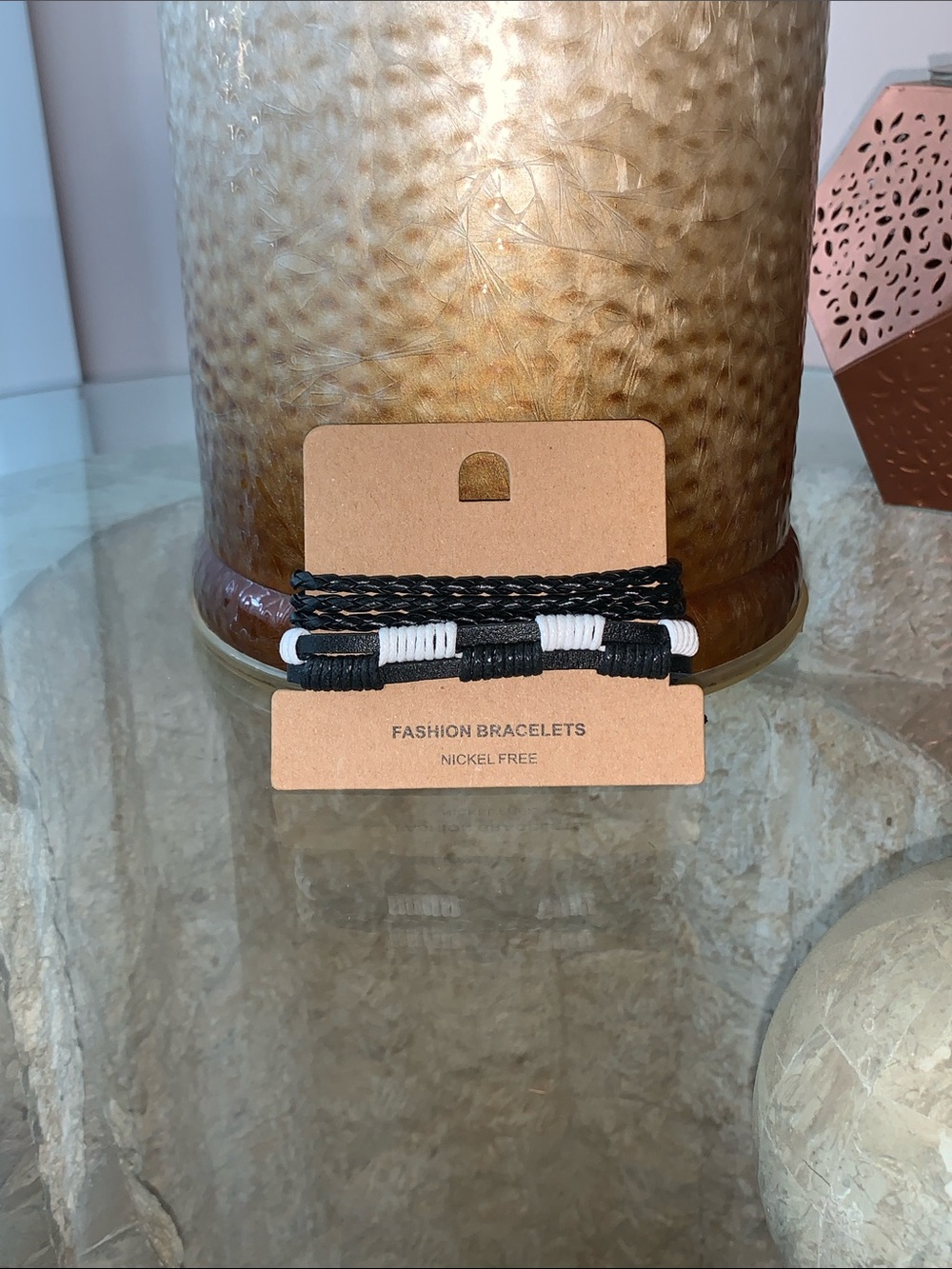 Black and White Men’s Fashion Bracelet Set